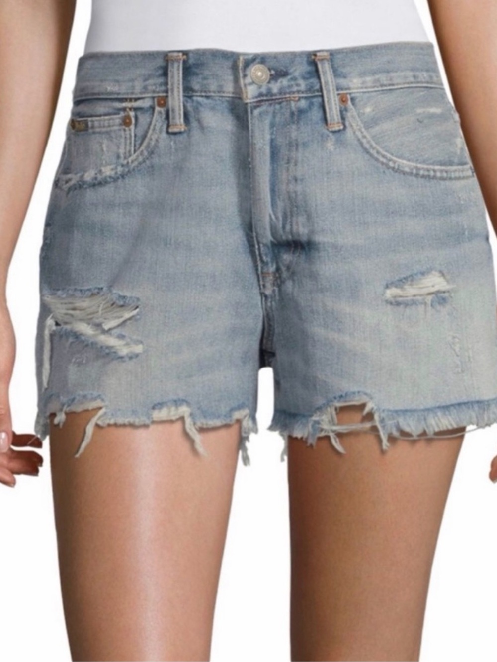 Polo Ralph Lauren Sophia Cut Off Distressed Denim Short 29